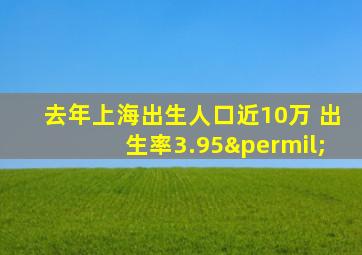 去年上海出生人口近10万 出生率3.95‰